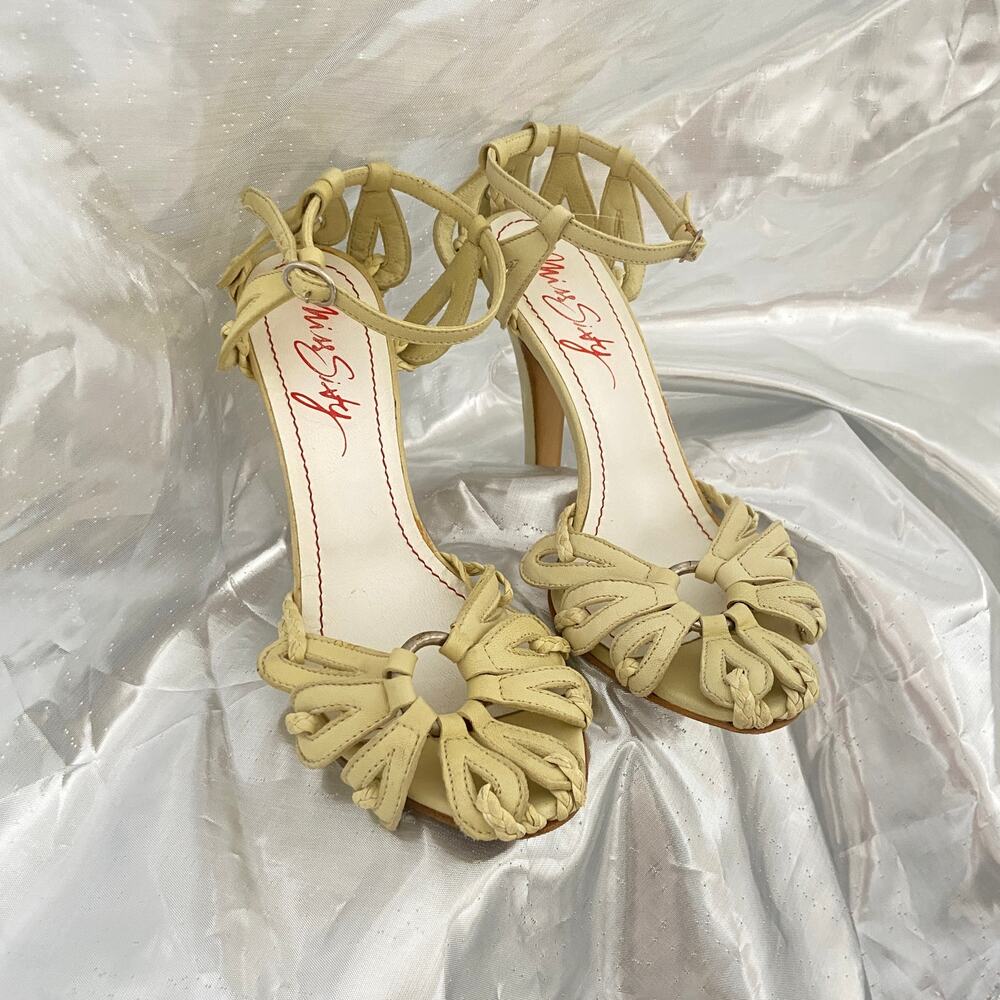 Miss Sixty rare vintage y2k heels butter yellow made in Italy, women's size 36